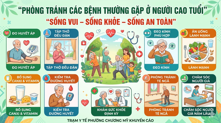 PHÒNG TRÁNH CÁC BỆNH THƯỜNG GẶP Ở NGƯỜI CAO TUỔI- Ảnh 1.