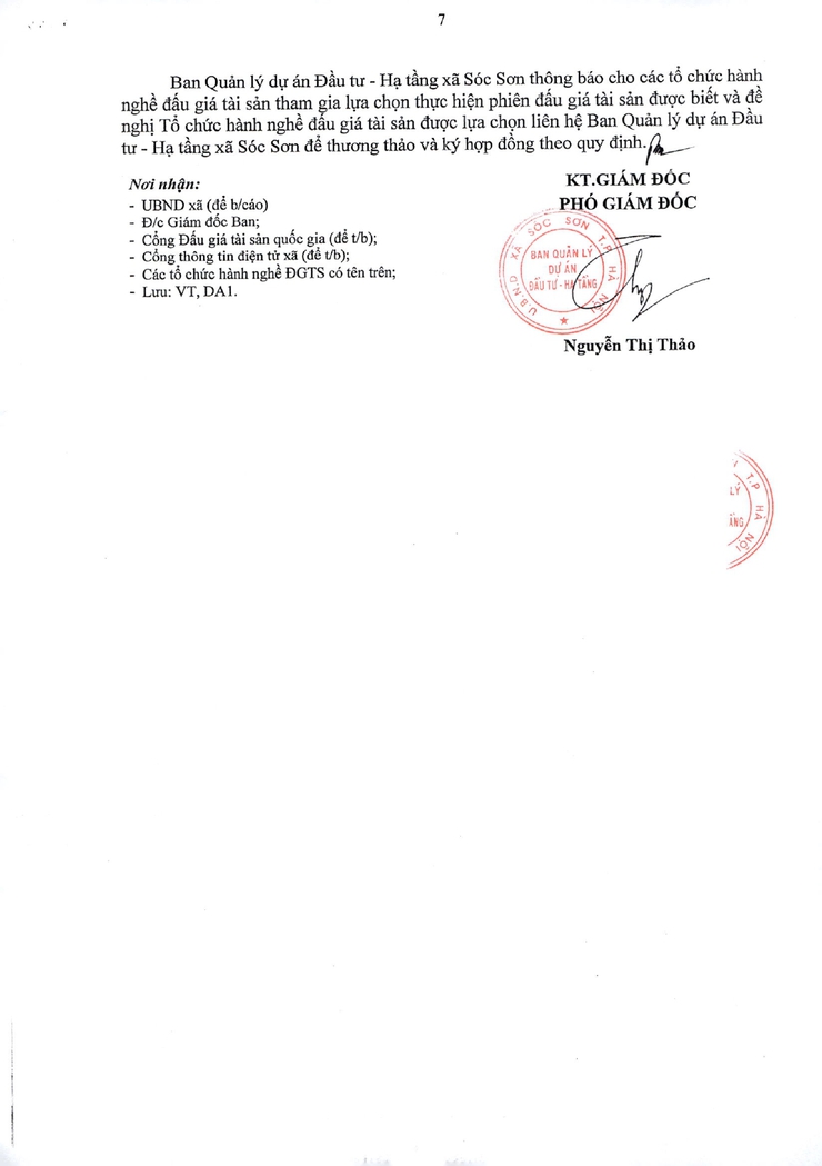 XÃ SÓC SƠN THÔNG BÁO KẾT QUẢ LỰA CHỌN TỔ CHỨC HÀNH NGHỀ ĐẤU GIÁ TÀI SẢN- Ảnh 7.