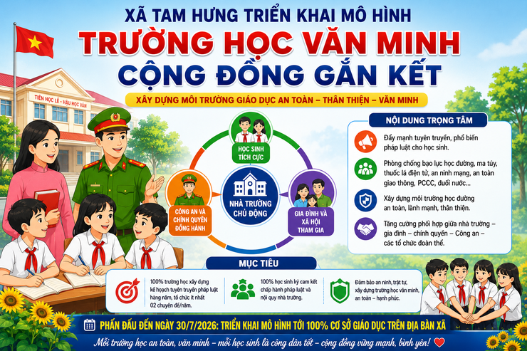 Xã Tam Hưng triển khai mô hình "Trường học văn minh – Cộng đồng gắn kết"- Ảnh 1.