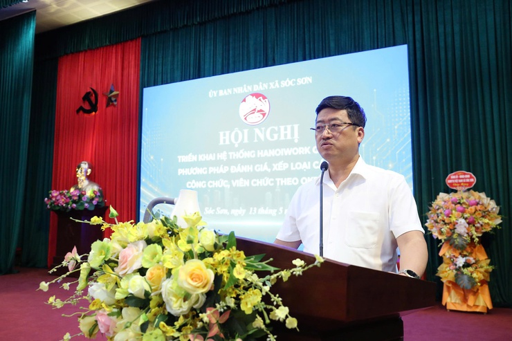 XÃ SÓC SƠN ĐẨY MẠNH TRIỂN KHAI HỆ THỐNG HANOIWORK GẮN VỚI PHƯƠNG PHÁP ĐÁNH GIÁ OKR/KPI- Ảnh 3.