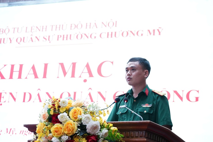 Chương Mỹ khai mạc huấn luyện Dân quân cơ động năm 2026- Ảnh 3.