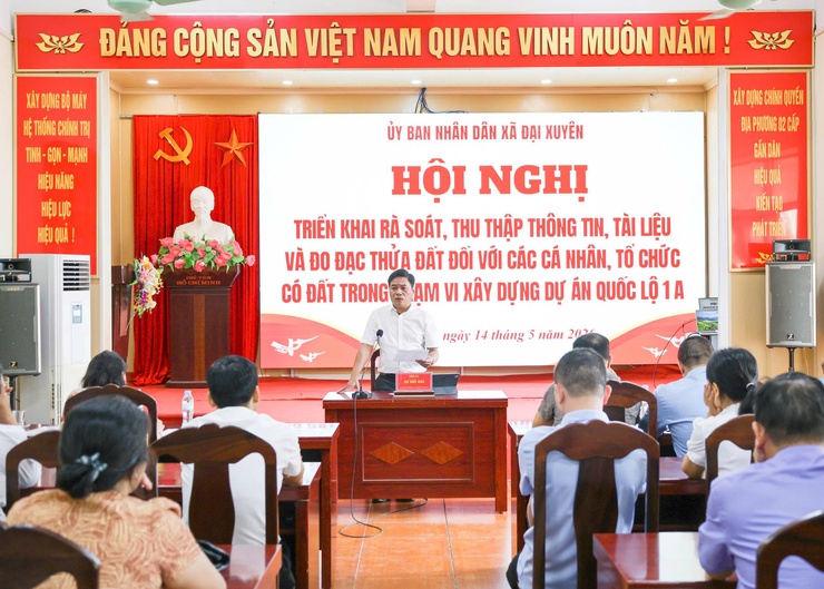 Đại Xuyên triển khai hội nghị rà soát, đo đạc phục vụ Dự án trục không gian Quốc lộ 1A- Ảnh 1.