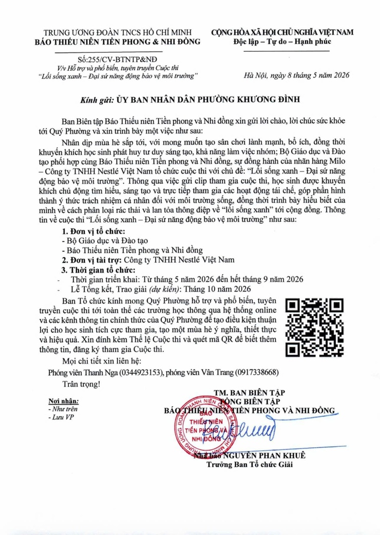 Phát động, tuyên truyền Cuộc thi “Lối sống xanh – Đại sứ năng động bảo vệ môi trường”- Ảnh 1.