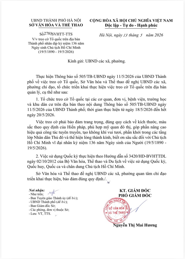 Hướng dẫn treo cờ Tổ quốc nhân kỷ niệm 136 năm Ngày sinh Chủ tịch Hồ Chí Minh- Ảnh 1.