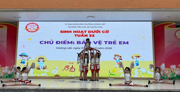 Nâng cao nhận thức về Quyền trẻ em thông qua tiết sinh hoạt dưới cờ tại trường Tiểu học Bùi Quốc Khái- Ảnh 4.