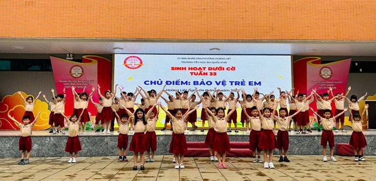 Nâng cao nhận thức về Quyền trẻ em thông qua tiết sinh hoạt dưới cờ tại trường Tiểu học Bùi Quốc Khái- Ảnh 5.