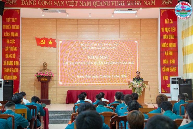 XÃ HƯNG ĐẠO KHAI MẠC HUẤN LUYỆN DÂN QUÂN CƠ ĐỘNG NĂM 2026- Ảnh 3.