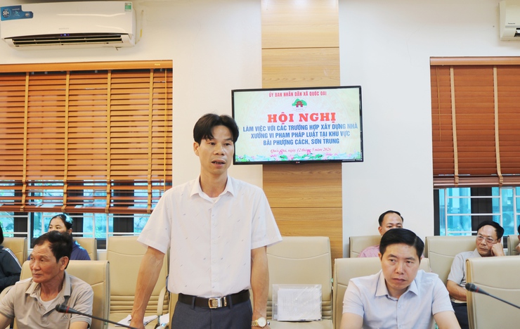 Quốc Oai làm việc với các trường hợp xây dựng nhà xưởng vi phạm pháp luật tại khu vực bãi Phượng Cách, Sơn Trung- Ảnh 6.
