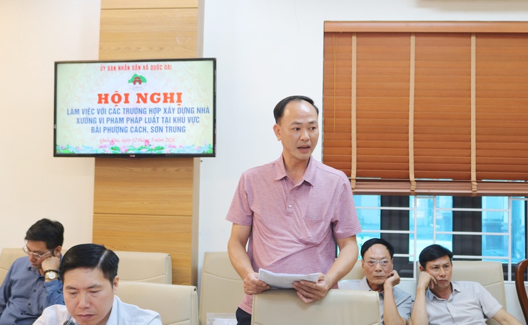 Quốc Oai làm việc với các trường hợp xây dựng nhà xưởng vi phạm pháp luật tại khu vực bãi Phượng Cách, Sơn Trung- Ảnh 8.