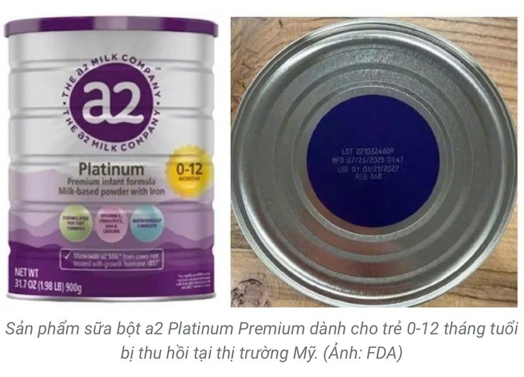 Cảnh báo sữa công thức a2 Platinum Premium cho trẻ từ 0-12 tháng tuổi- Ảnh 1.