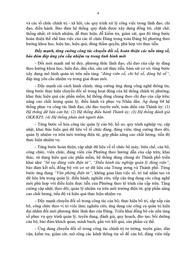 Kế hoạch Thực hiện Đề án số 05-ĐA/TU, ngày 01/4/2026 của Thành ủy Hà Nội về "nâng cao năng lực lãnh đạo, sức chiến đấu của các cấp ủy đảng; phát huy vai trò tiên phong, gương mẫu, trách nhiệm của cán bộ, đảng viên...- Ảnh 4.