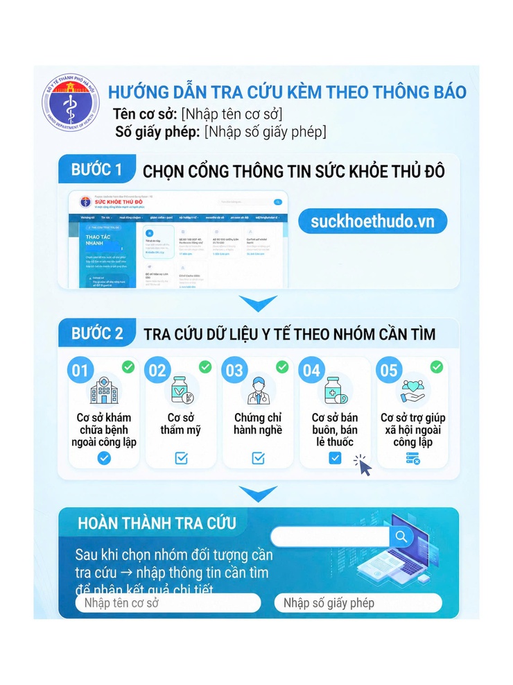 Hướng dẫn tra cứu thông tin hành nghề y tế ngoài công lập - Ảnh 1.