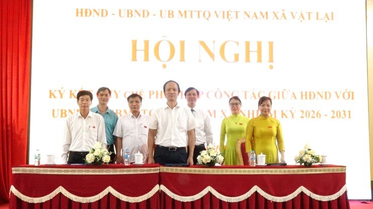 Hội nghị ký kết Quy chế phối hợp công tác giữa HĐND – UBND – UB MTTQ Việt Nam xã Vật Lại, nhiệm kỳ 2026 – 2031- Ảnh 3.