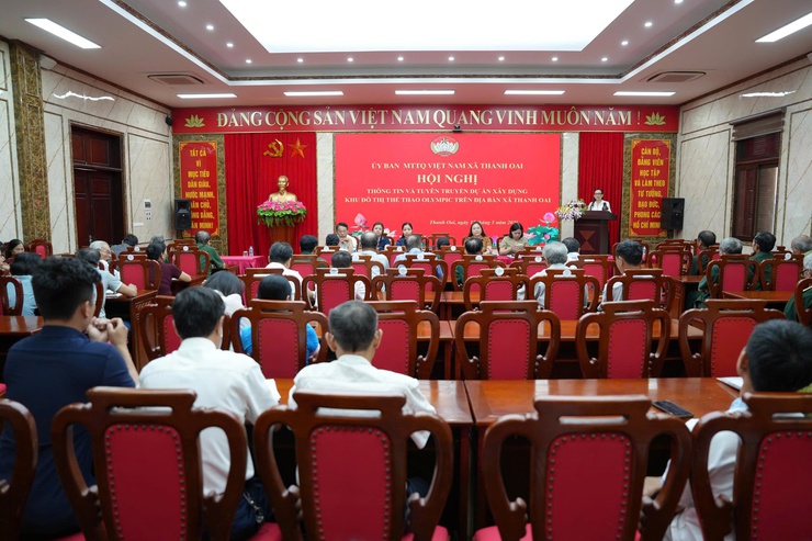 UBMTTQ Việt Nam xã Thanh Oai đẩy mạnh thông tin tuyên truyền dự án xây dựng Khu đô thị thể thao Olympic- Ảnh 1.
