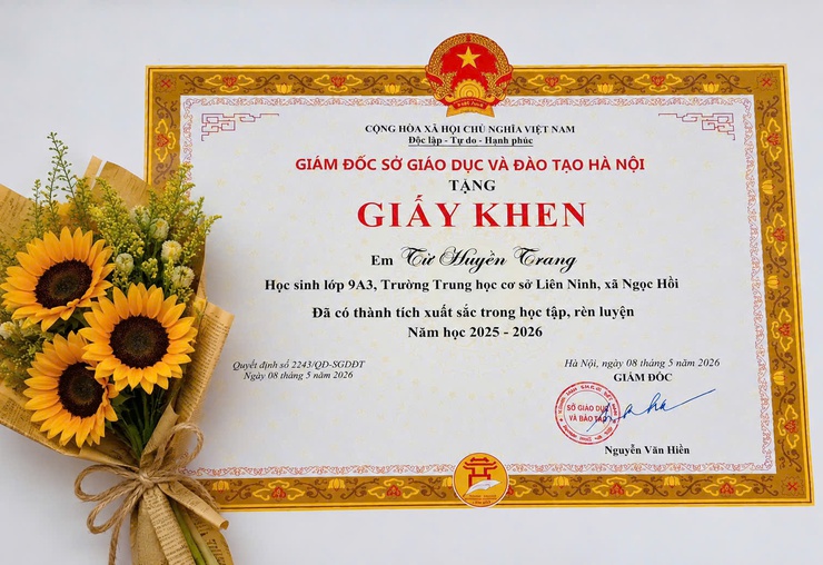 VINH DANH HỌC SINH GIỎI TIÊU BIỂU THỦ ĐÔ NĂM HỌC 2025–2026- Ảnh 2.