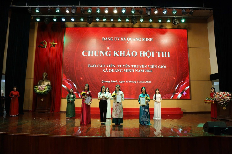 QUANG MINH TỔ CHỨC THÀNH CÔNG HỘI THI BÁO CÁO VIÊN, TUYÊN TRUYỀN VIÊN GIỎI NĂM 2026 VÀ TRAO GIẢI CUỘC THI CHÍNH LUẬN BẢO VỆ NỀN TẢNG TƯ TƯỞNG CỦA ĐẢNG- Ảnh 9.