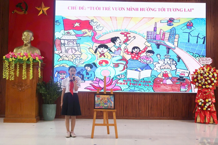 Lễ kỷ niệm 85 năm Ngày thành lập Đội và chung khảo Hội thi Vẽ tranh "Thiếu nhi Hoà Phú - Vững bước tiến vào kỷ nguyên mới"- Ảnh 18.