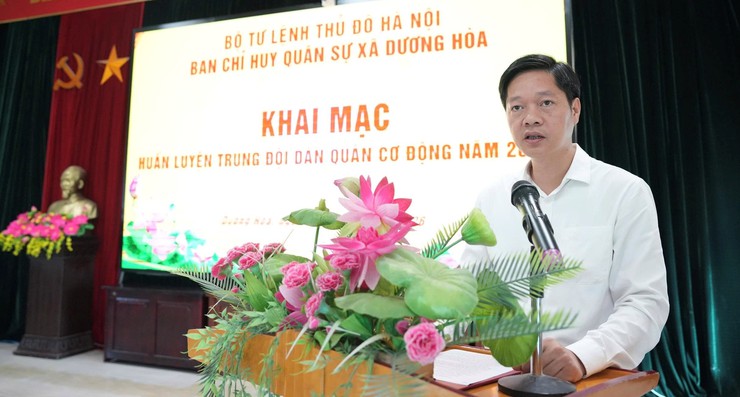 Xã Dương Hoà huấn luyện lực lượng dân quân cơ động năm 2026 - Ảnh 2.
