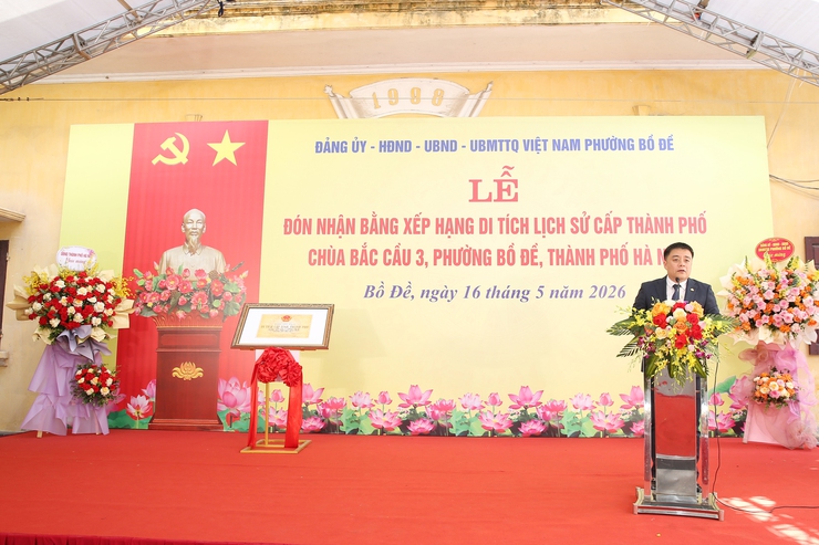 PHƯỜNG BỒ ĐỀ TỔ CHỨC ĐÓN BẰNG XẾP HẠNG DI TÍCH CẤP THÀNH PHỐ CHÙA BẮC CẦU 3 - THUẬN LỢI TỰ- Ảnh 2.