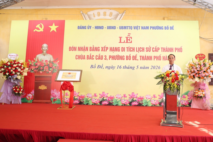 PHƯỜNG BỒ ĐỀ TỔ CHỨC ĐÓN BẰNG XẾP HẠNG DI TÍCH CẤP THÀNH PHỐ CHÙA BẮC CẦU 3 - THUẬN LỢI TỰ- Ảnh 4.