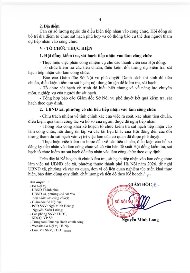 Kế hoạch tổ chức kiểm tra, sát hạch tiếp nhận vào làm công chức làm việc tại UBND các xã, phường thuộc thành phố Hà Nội năm 2026- Ảnh 4.