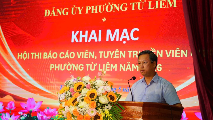 Phường Từ Liêm tổ chức chung khảo Hội thi báo cáo viên, tuyên truyền viên giỏi- Ảnh 2.