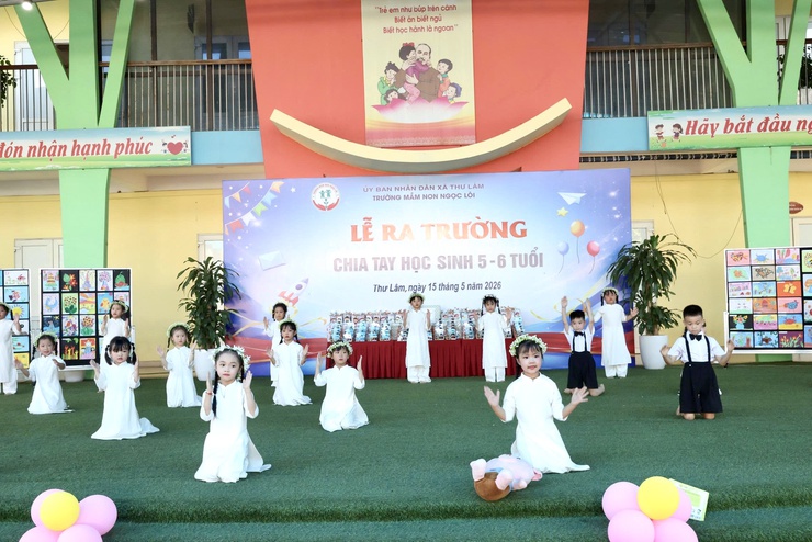 TRƯỜNG MẦM NON NGỌC LÔI TỔ CHỨC LỄ RA TRƯỜNG CHO HỌC SINH KHỐI MẪU GIÁO LỚN- Ảnh 13.