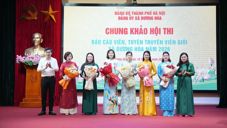 Chung Khảo Hội thi báo cáo viên, tuyên truyền viên giỏi xã Dương Hoà năm 2026- Ảnh 3.