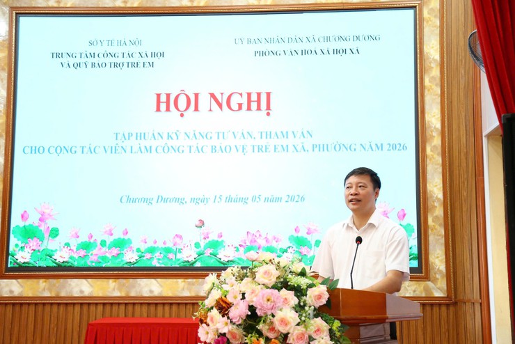 Xã Chương Dương tập huấn kỹ năng tham vấn, tư vấn cho cộng tác viên bảo vệ trẻ em- Ảnh 1.
