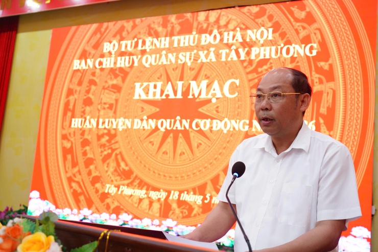 Ban Chỉ huy Quân sự xã Tây Phương khai mạc huấn luyện Dân quân cơ động năm 2026 - Ảnh 3.