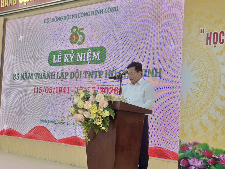 HỘI ĐỒNG ĐỘI PHƯỜNG ĐỊNH CÔNG TỔ CHỨC LỄ KỶ NIỆM 85 NĂM NGÀY THÀNH LẬP ĐỘI TNTP HỒ CHÍ MINH (15/5/1941 – 15/5/2026)- Ảnh 1.