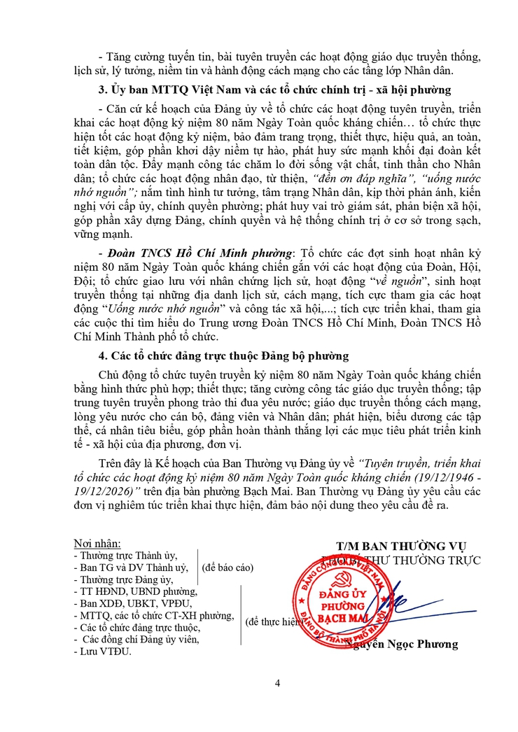 Kế hoạch Về việc tuyên truyền, triển khai tổ chức các hoạt động kỷ niệm 80 năm Ngày Toàn quốc kháng chiến (19/12/1946 - 19/12/2026)- Ảnh 3.