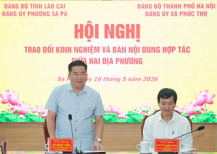 Tăng cường gắn kết, mở rộng hợp tác phát triển giữa xã Phúc Thọ thành phố Hà Nội và phường Sa Pa tỉnh Lào Cai- Ảnh 1.