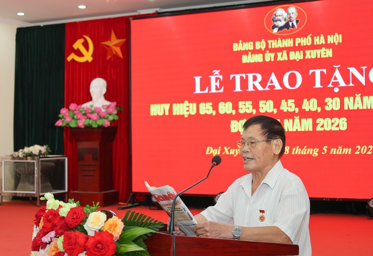 Lễ trao tặng Huy hiệu Đảng cho 45 đảng viên đợt 19/5/2026 thuộc Đảng bộ xã Đại Xuyên- Ảnh 10.