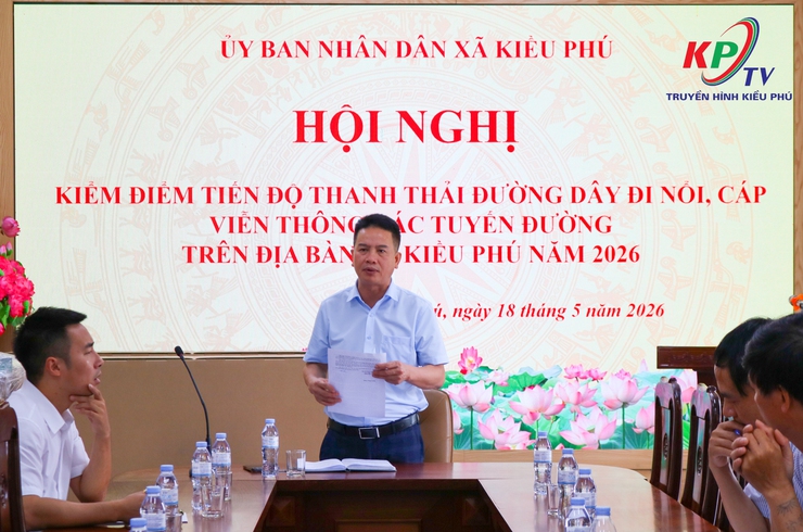 UBND xã Kiều Phú tổ chức Hội nghị triển khai, kiểm điểm tiến độ thanh thải đường dây đi nổi, cáp viễn thông trên địa bàn xã- Ảnh 3.