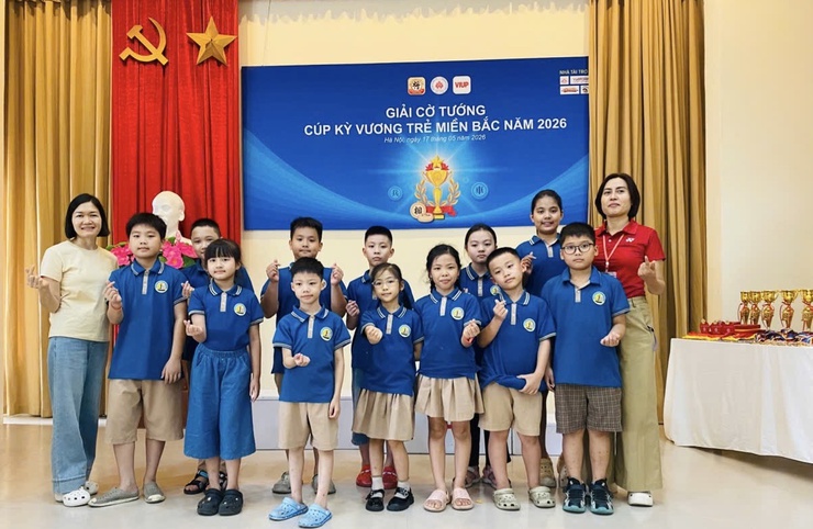 Câu lạc bộ cờ tướng Trường Tiểu học Thanh Xuân Nam ghi dấu ấn tại Giải Cờ tướng Cúp Kỳ Vương Trẻ miền Bắc năm 2026 
- Ảnh 2.