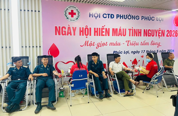Hội Chữ thập đỏ phường Phúc Lợi tổ chức “Ngày hội hiến máu nhân đạo” đợt 1 năm 2026- Ảnh 5.