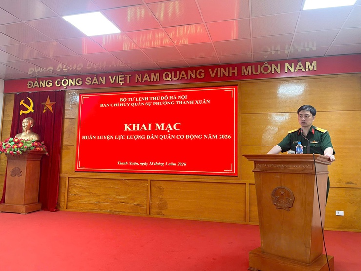 Phường Thanh Xuân tổ chức huấn luyện lực lượng Dân quân cơ động năm 2026- Ảnh 2.