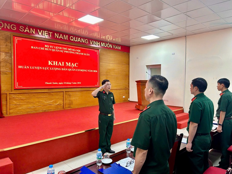 Phường Thanh Xuân tổ chức huấn luyện lực lượng Dân quân cơ động năm 2026- Ảnh 1.