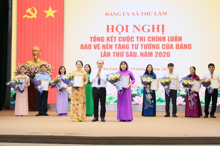 ĐẢNG ỦY XÃ THƯ LÂM TỔ CHỨC HỘI NGHỊ TỔNG KẾT CUỘC THI CHÍNH LUẬN VỀ BẢO VỆ NỀN TẢNG TƯ TƯỞNG CỦA ĐẢNG LẦN THỨ SÁU, NĂM 2026
- Ảnh 9.
