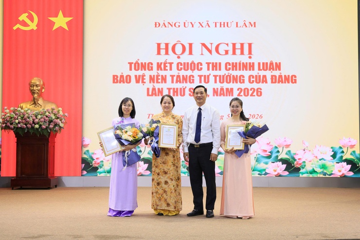 ĐẢNG ỦY XÃ THƯ LÂM TỔ CHỨC HỘI NGHỊ TỔNG KẾT CUỘC THI CHÍNH LUẬN VỀ BẢO VỆ NỀN TẢNG TƯ TƯỞNG CỦA ĐẢNG LẦN THỨ SÁU, NĂM 2026
- Ảnh 13.