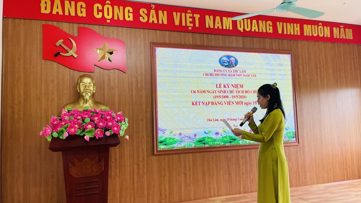 CHI BỘ TRƯỜNG MẦM NON NGỌC LÔI TỔ CHỨC LỄ KẾT NẠP ĐẢNG VIÊN MỚI- Ảnh 8.