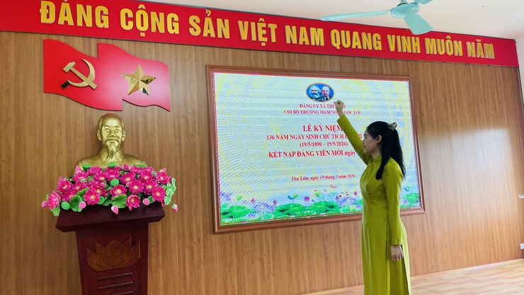 CHI BỘ TRƯỜNG MẦM NON NGỌC LÔI TỔ CHỨC LỄ KẾT NẠP ĐẢNG VIÊN MỚI- Ảnh 9.