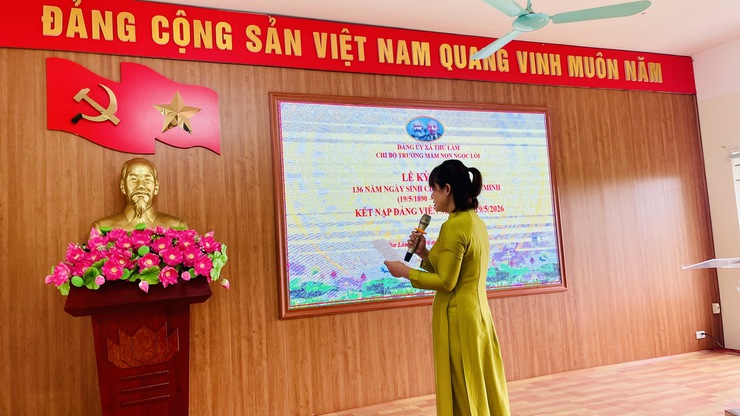 CHI BỘ TRƯỜNG MẦM NON NGỌC LÔI TỔ CHỨC LỄ KẾT NẠP ĐẢNG VIÊN MỚI- Ảnh 11.