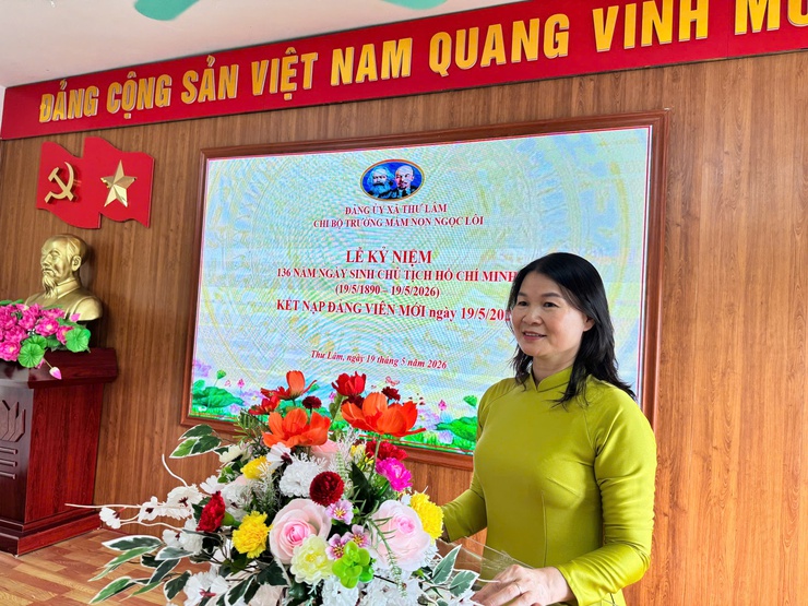 CHI BỘ TRƯỜNG MẦM NON NGỌC LÔI TỔ CHỨC LỄ KẾT NẠP ĐẢNG VIÊN MỚI- Ảnh 14.