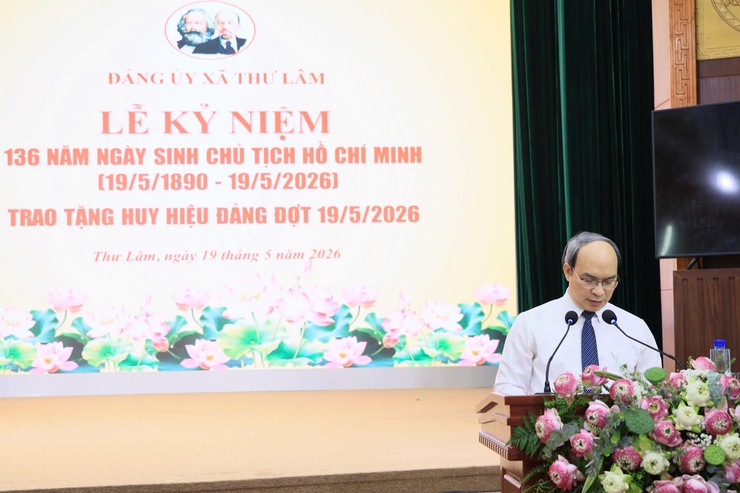 ĐẢNG ỦY XÃ THƯ LÂM TỔ CHỨC LỄ KỶ NIỆM 136 NĂM NGÀY SINH CHỦ TỊCH HỒ CHÍ MINH (19/5/1890 – 19/5/2026) VÀ TRAO TẶNG HUY HIỆU ĐẢNG ĐỢT 19/5/2026- Ảnh 7.