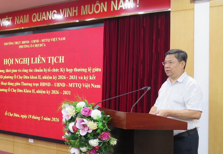 Thường trực HĐND - UBND - UBMTTQ Việt Nam phường Ô Chợ Dừa thống nhất nội dung chuẩn bị tổ chức kỳ họp giữa năm 2026- Ảnh 2.
