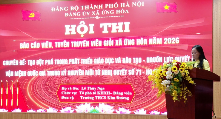 Sôi nổi Chung khảo Hội thi Báo cáo viên, tuyên truyền viên giỏi xã Ứng Hòa năm 2026- Ảnh 7.