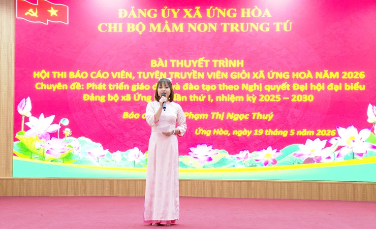 Sôi nổi Chung khảo Hội thi Báo cáo viên, tuyên truyền viên giỏi xã Ứng Hòa năm 2026- Ảnh 3.