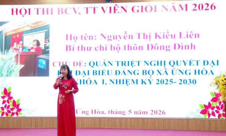 Sôi nổi Chung khảo Hội thi Báo cáo viên, tuyên truyền viên giỏi xã Ứng Hòa năm 2026- Ảnh 2.